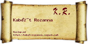 Kabát Rozanna névjegykártya